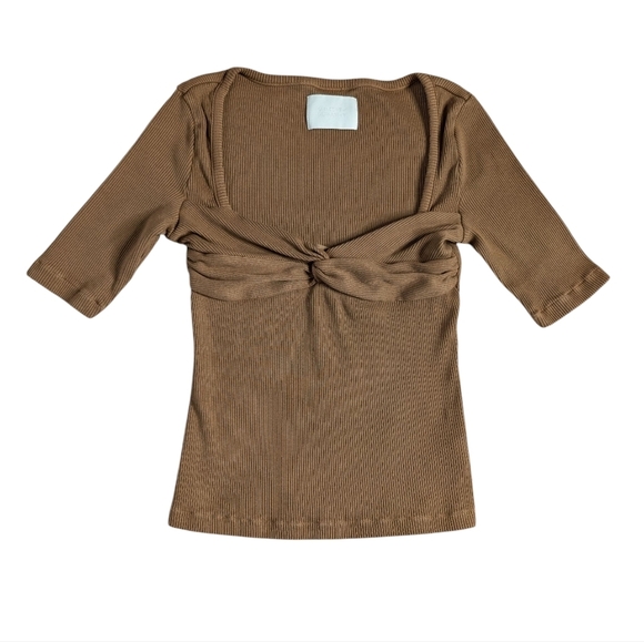 Citizens Of Humanity Parie Twist Top Brown sz S - Picture 6 of 10
